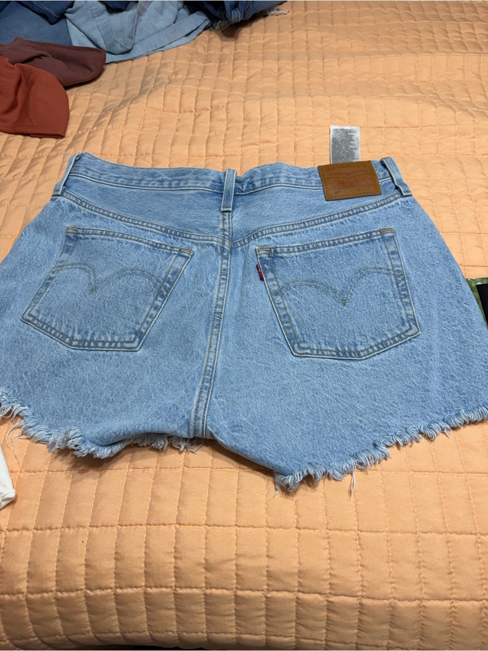 Levi's Light Blue High-Rise Cutoff Denim Shorts